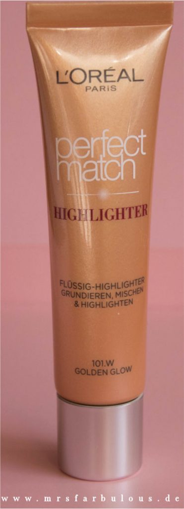 loreal perfect match highlighter golden glow strobing