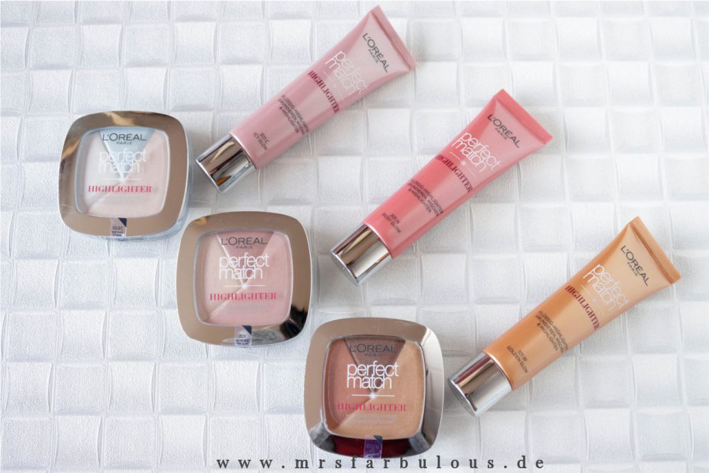 loreal perfect match highlighter tragebilder swatches review strobing highlighting and blush liquid highlighter