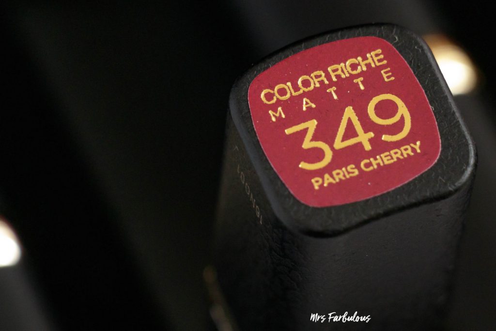 LOREAL Color Riche Matte 349 Paris Cherry #matteaddiction mrsfarbulous drogerie lippenstift